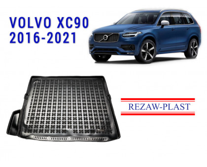 Rezaw Plast Rubber Trunk Mat For Volvo XC90 2016 2021 Black